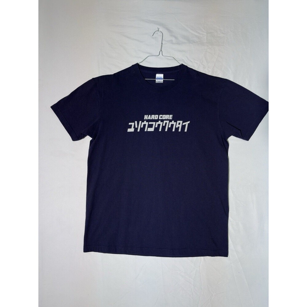 Vintage Japanese Hardcore Punk T-Shirt Men's Navy Blue Graphic Tee 2XL 4252-01